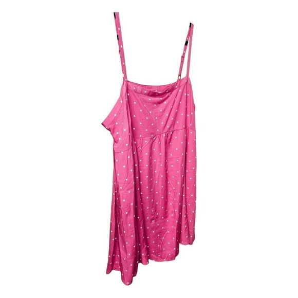 NEW 1X TORRID Plus Size Mini Challs Pink & White Poka Dot Sleeveless Sundress - Picture 5 of 16